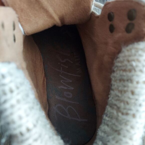 Blowfish MALIBU Boots Women's Comet Beige/Knit Tops Wedge Size 7 Lace-Up - Picture 10 of 11